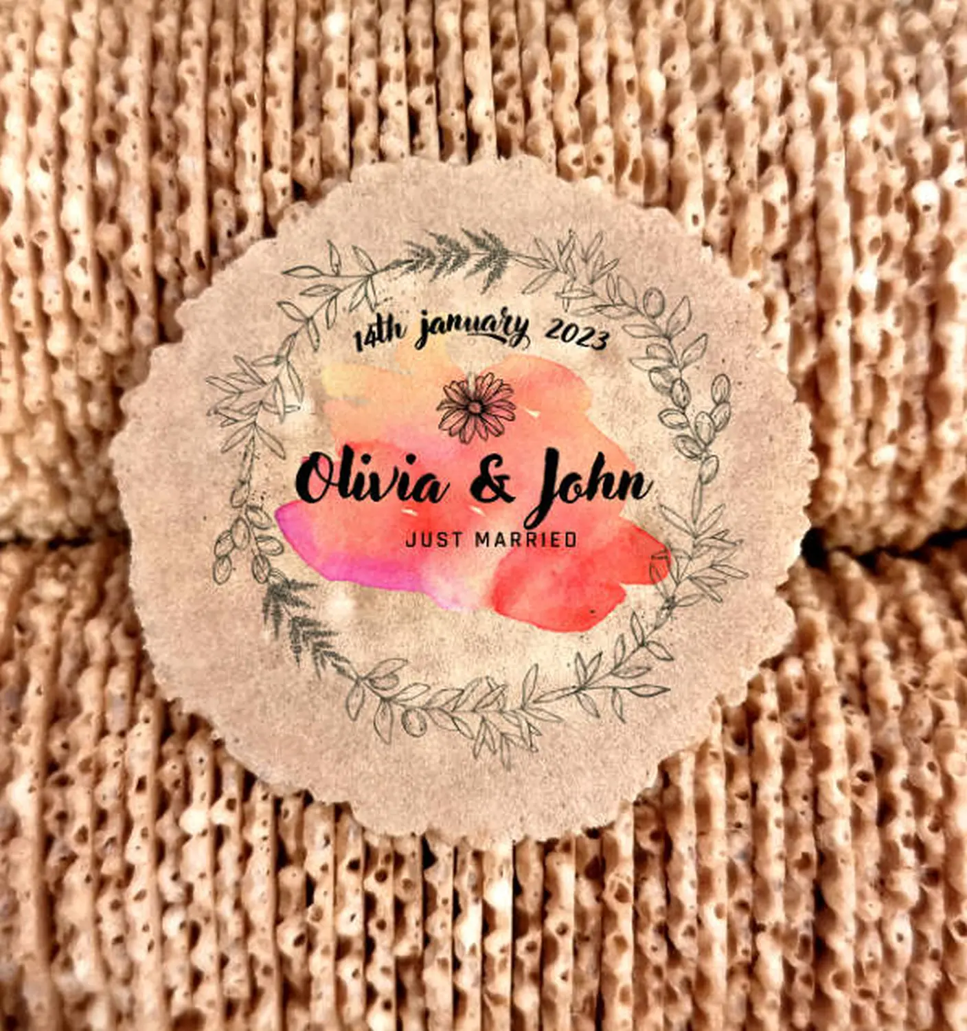 Olivia & john personalized Sevanetti wafers