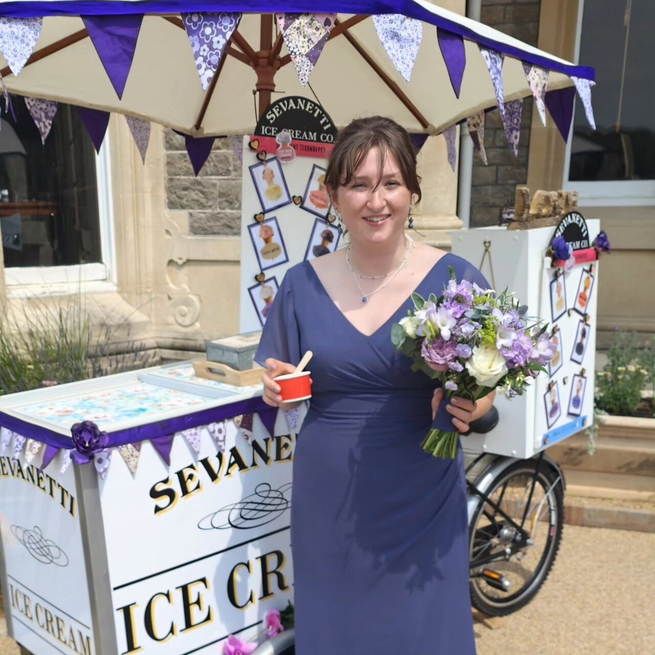 Sevanetti Ice Cream Bikes two girls in Purple dress