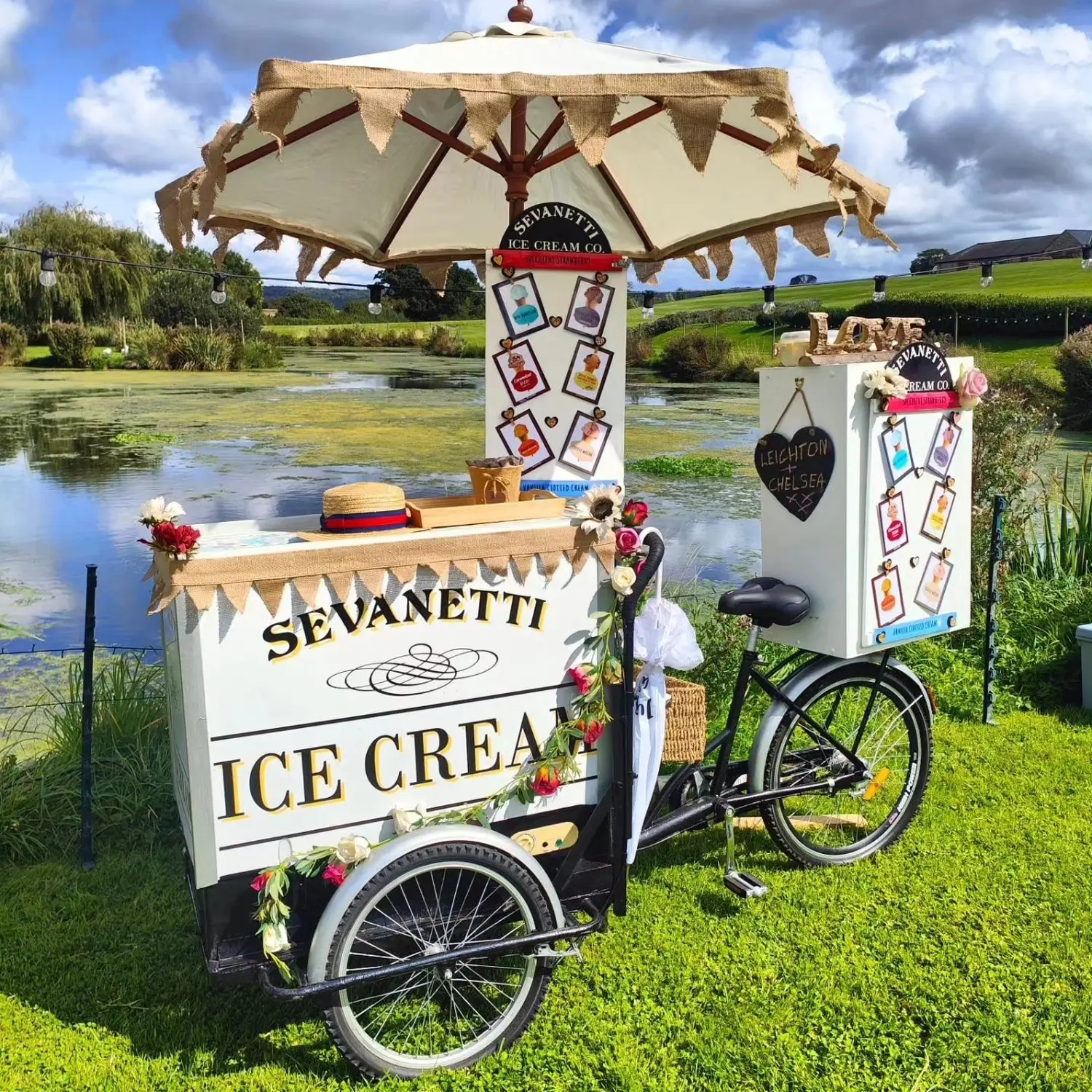 Sevanetti Ice Cream Bikes Hesian decoration sets